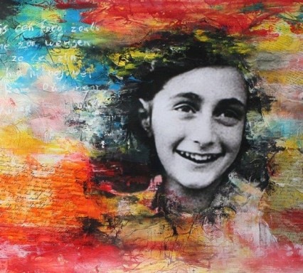 Anne Frank abstract modern schilderij kleurrijk