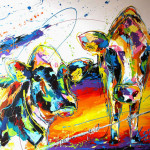 Dieren schilderij colored cows