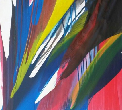 Abstract schilderij Kleurrijk en psychedelisch